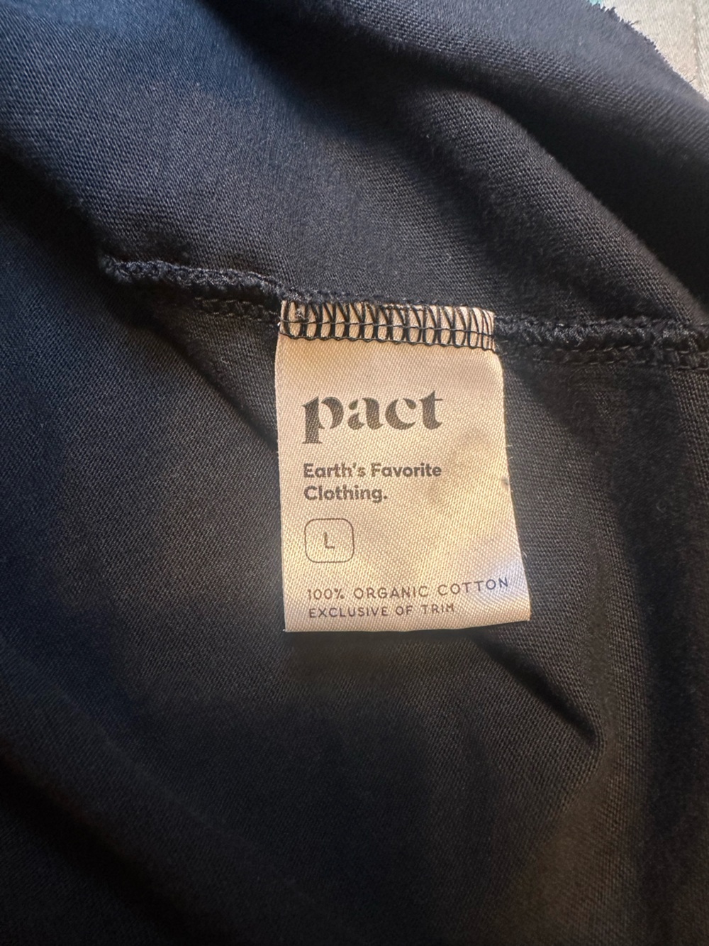PACT women’s black organic cotton crew neck short-sleeve tee Size Large - Picture 6 of 6